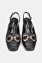 Women's Black Genuine Natural Leather Thick Heel Shoes with Open Back, Size 35-41 - 4