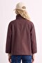 Women's Stand Collar Pocket Jacket - Plum - 5