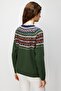 Women's Crew Neck Roba Jacquard Wool Sweater K.Yosun - 5