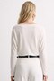Women's Boat Neck Long Sleeve Blouse - Ecru - 3