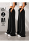 2 Piece Women's Sweatpants Set (Black+Black) Oversize Comfortable Fit Wide Legs - 2
