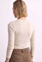 Women's Car Printed Long Sleeve Bodysuit - Cream - 3