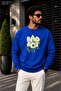 Men'Sbad Boy Graffiti Printed Cycling Round Neck Casual Sweatshirt