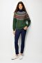 Women's Full Turtleneck Robe Jacquard Wool Sweater K.Yosun