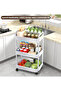 3-Tier Rolling Utility Cart with Wheels, Detachable Utility Storage Cart with Handle and Lockable Casters, Multi-Functional Storage Trolley for Office, Kitchen,Bathroom (White, 3-Tier) - 6