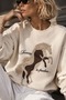 Journey Embroidery - Oversized Cream Sweatshirt with Appliqué Detail - New Season Embellished