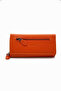 Jasei Genuine Leather Large Size Women's Wallet with Orange Zipper - 2