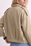 Women's Oversized Jacket with Shoulder Epaulettes - Stone - 6