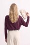 Women's Boat Neck Long Sleeve Blouse - Plum - 4