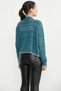 Perforated Motif Cotton Knitwear Cardigan - Petrol - 6