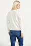 Buttoned Crew Neck Knit Cardigan - Bone - 4