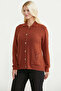 Collared Buttoned Knitwear Cardigan - Tile - 3