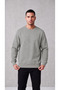 Men's Gray Crew Neck Sweatshirt 3 Yarn Soft Fabric - 5