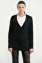 Oversize Buttoned Knitwear Cardigan with Pockets - Black