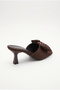 Women's Bitter Brown Bow Detailed Heeled Slippers 50021008 - 4
