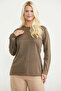 Zero Collar Motif Knit Sweater - Milk Coffee - 2