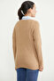 Oversize Buttoned Knitwear Cardigan with Pockets - Camel - 6