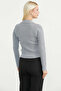 Knitwear Cardigan with Zipper Closure and Pockets - Gray - 6