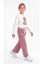 Top Front Printed Full-Printed Bottom Belt Polka Dot Full-Printed Girls' Top and Bottom Tracksuit Set - 2