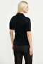 Polo Collar Soft Textured Knit Sweater - Black - 6