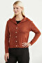 Ribbed Hooded Knit Cardigan - Tile - 3