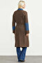 Belted Long Knit Cardigan - Brown - 6