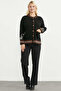 Wool Buttoned Thick Knit Cardigan - Black - 2