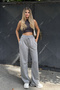 Gray Elastic Waist Detailed Sweatpants - 3