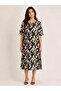 Wide Short-Sleeved Printed Women's Dress