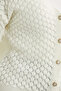 Honeycomb Knit Patterned V-Neck Wool Knitwear Cardigan - Bone - 4
