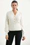 Button Detailed Knitwear Sweater - Bone