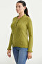 Pearl Button Detailed Motif Knitwear Sweater - Green - 3