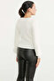 Button Detailed Square Collar Knitwear Cardigan - Bone - 6