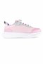 Girl's Pink Sports Shoes with Velcro Flexible Laces and Heart Pattern Sneaker - 2