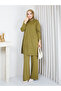 Cold Yarn Self-Flower Patterned Tunic Trousers Set - 3