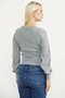 Button Detailed Square Collar Knitwear Cardigan - Gray - 4