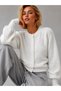 Crew Neck Buttoned Textured Knit Patterned Long Sleeve Cropped Knitwear Cardigan Aw26Hi0021 - 2