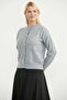 Buttoned Crew Neck Knitwear Cardigan - Gray - 4