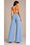 Snow Washed Jeans with Elastic Waist and No Front Pockets - 2