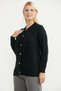 Metal Button Motif Detailed Knitwear Cardigan - Black - 4