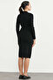 Elastic Waist Knee Length Knitwear Skirt - Black - 7