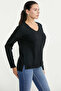 V-Neck Basic Knitwear Sweater - Black - 4