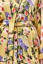 Women's Floral Patterned Satin Kimono Pajama Set with Belted Pocketed Dowry Bag, Verbena & Belted Pocketed Dowry Bag, Valentine's Day, New Year's Gift - 4