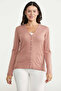 V-Neck Basic Knitwear Cardigan with Pockets - Rose