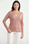 V-Neck Basic Knitwear Cardigan with Pockets - Rose - 2