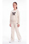 Top and Bottom Ribbon Printed Girls' Tracksuit Set - 3