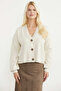 Sleeve Cuff Detailed Knitwear Cardigan - Light Beige - 2