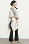 Wool Knitwear Poncho Cardigan - Bone - 5