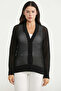 Perforated Motif Buttoned Cotton Knitwear Cardigan - Black - 2
