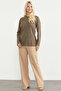 Zero Collar Motif Knit Sweater - Milk Coffee - 3